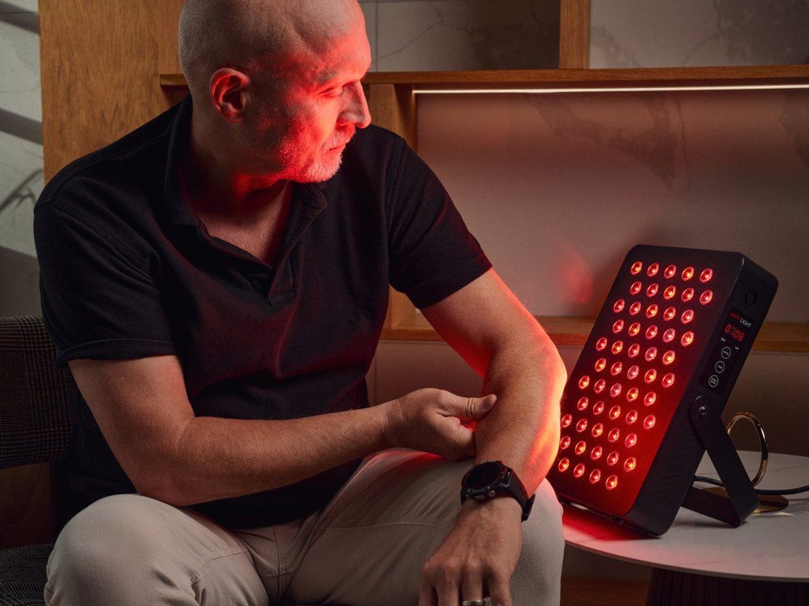The Mito Light panel, someone seated in front of it